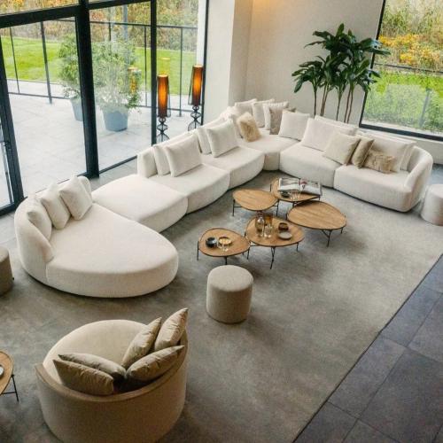 كنبة زاويه عصري كاترين على شكل حرف U -قماش بوكليه...