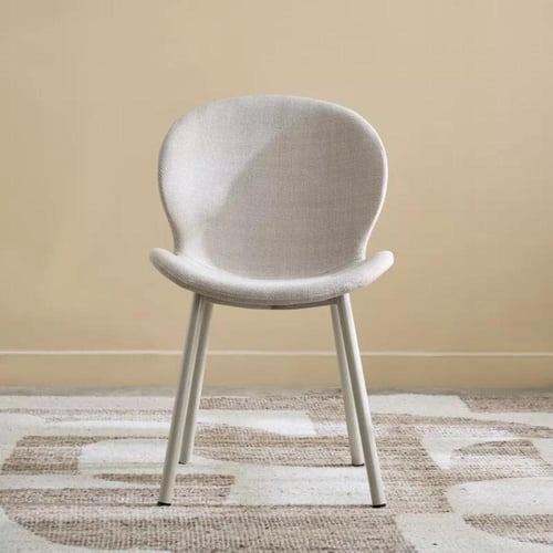 طقم طاولة سفرة مستديرة حجر ملبد بقاعدة معدن ابيض م...