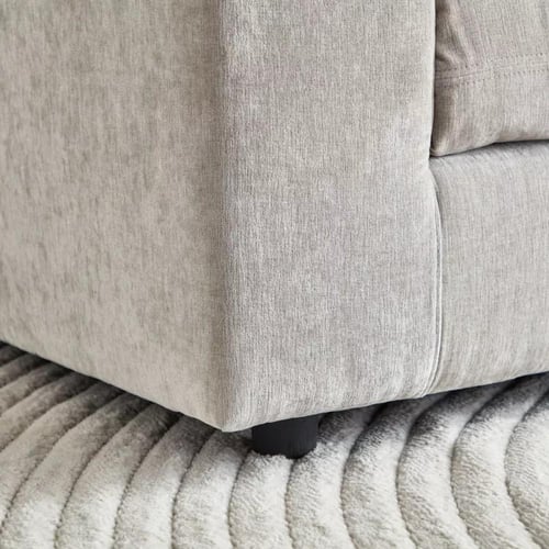 كنبة كومو مقعدين قماش لون رمادي فاتح بارجل بلاستيك...