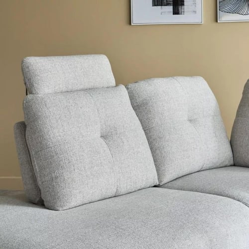 كنبة زاوية زين يسار قماش لون كريمي بظهر قابل للتعد...