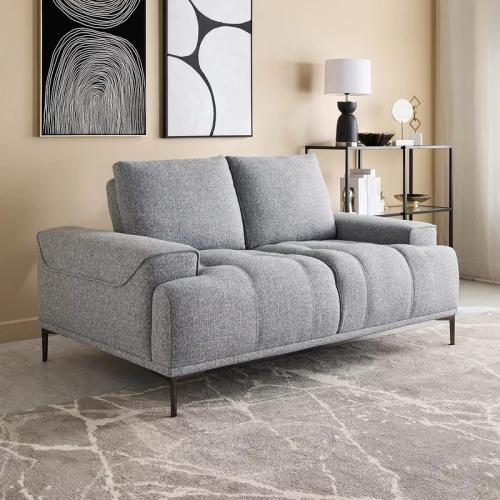 كنبة مارفيلّا مقعدين قماش لون رمادي بارجل معدنية