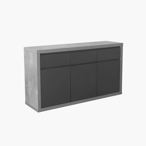 خزانة بوفيه جانبية بيرينزا خشب هندسي اسود بهيكل رم...