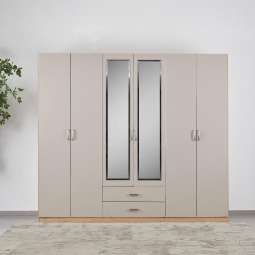 دولاب ملابس لازيو 6 أبواب مع أدراج و مرايا مقاس 24...