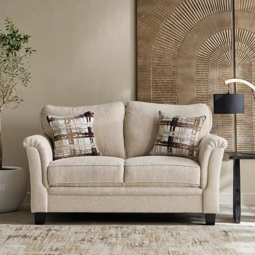 كنبة أورفيلّا 3 مقاعد مع 3 سائد قماش لون بيج بارجل...