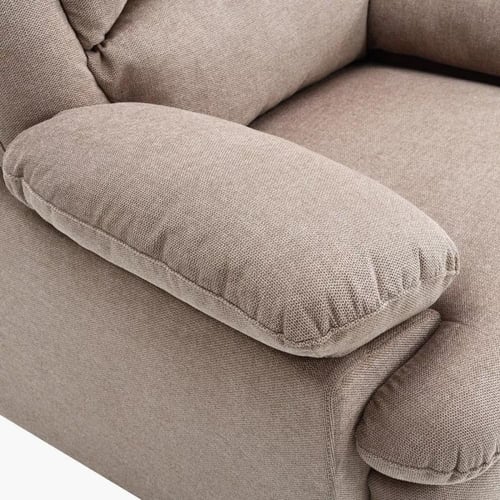 كنبة قماش مقعدين لون رمادي و بيج من إيربان بأرجل ب...