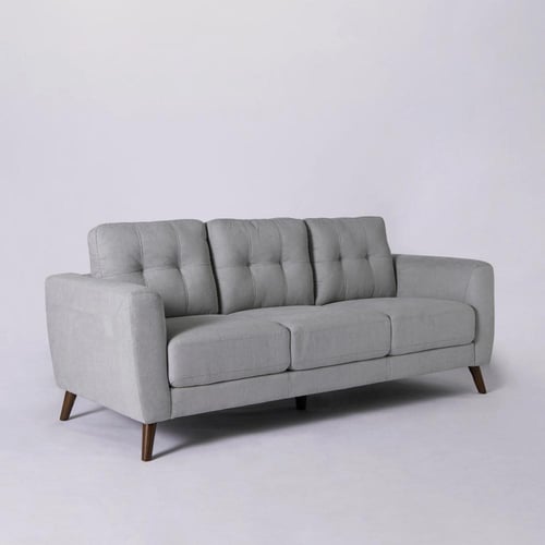 كنبة ثلاث مقاعد كتان لون رمادي من دوفر