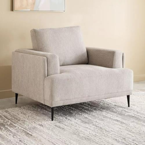 كنبة مفردة قماش بمساند ذراعين من بانورا لون بيج