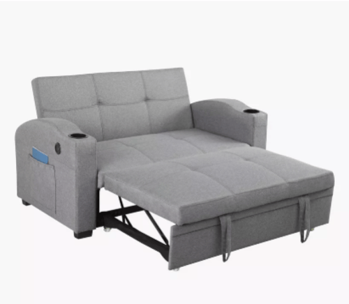 كنبة سرير ثنائية مع 2 حامل أكواب ومنفذ يو إس بي من...