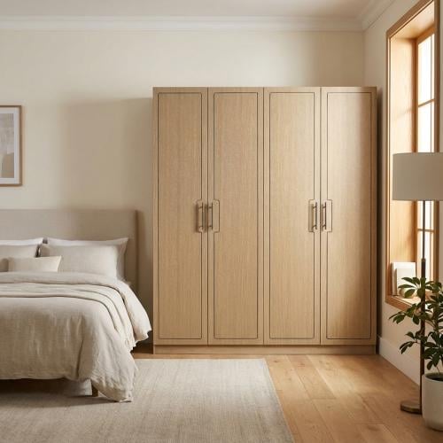 دولاب ملابس كلاريسا خشب لون بني 4 باب بتصميم عصري...