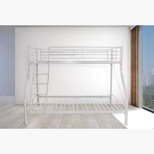 سرير بطابقين توين لون أبيض من فانيلا مقاس 90x200 س...