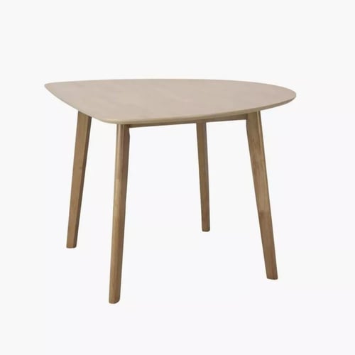 طقم طاولة سفرة خشب مطّاط بيج مع 3 كراسي قماش رمادي...