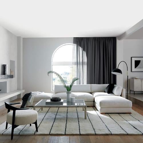 كنبة زاوية سنيورا 4 قطع على شكل حرف U فماش كتان لو...