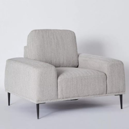 كنبة مفردة مونتارا قماش لون رمادي بارجل معدنية لون...