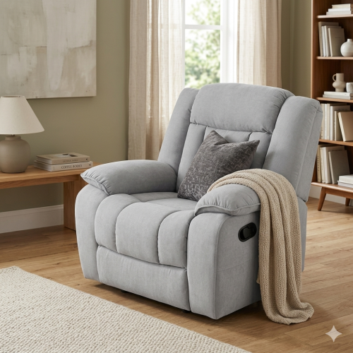 كنبة استرخاء مفردة هزاز دوار ميرونا قماش رمادي فات...