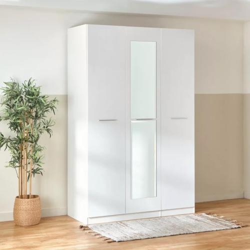 خزانة ملابس 3 أبواب 6 رفوف مع مرآة من تيرڤيانو