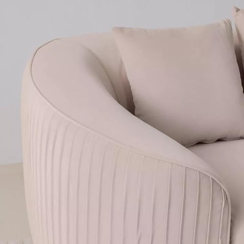 كنبة فالينزا مقعدين مع 3 وسائد قماش شانيل ناعم لون...