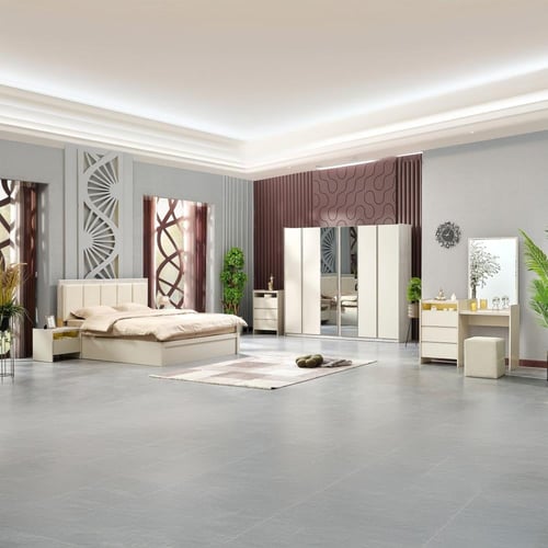 طقم غرفة نوم كينج 6 قطع من زيتا - 180x200 سم