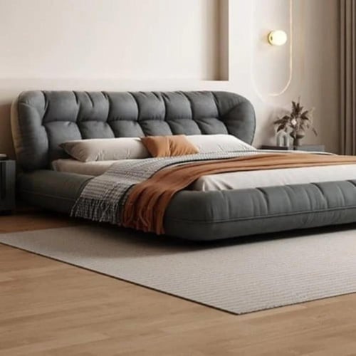 سرير بظهر منجد من الاسفنج و الكتان من ستار مودرن
