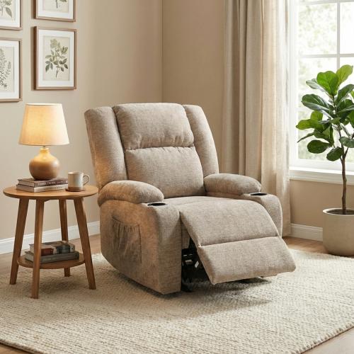 كرسي استرخاء ثابت بيانكا قماش شانيل لون بني مقعد و...