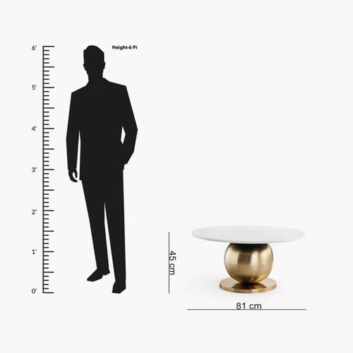 طاولة قهوة بفيررينا سطح من الرخام الأصلي ابيض بقاع...