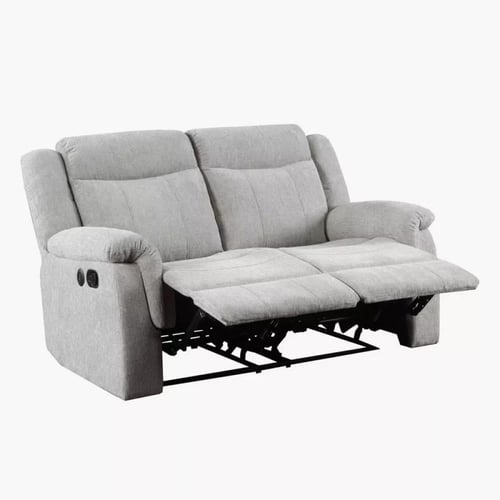 كنبة استرخاء لوزيرا قماش لون رمادي فاتح مقعدين قاب...