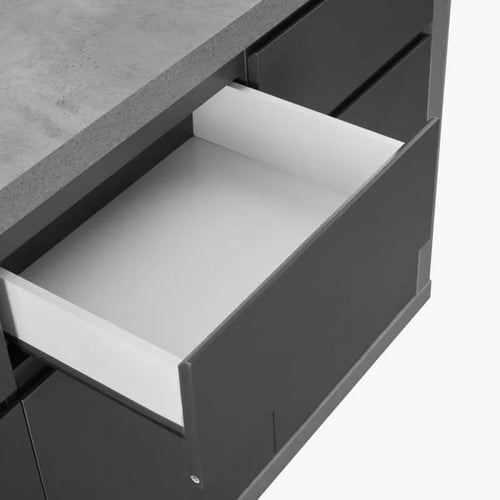 خزانة بوفيه جانبية بيرينزا خشب هندسي اسود بهيكل رم...