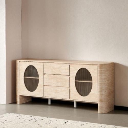 خزانة بوفيه جانبية كارمينزا خشب ب 2 باب مع 3 ادراج...