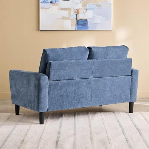 كنبة لوريتّا بمقعدين قماش لون ازرق بارجل بلاستيك م...