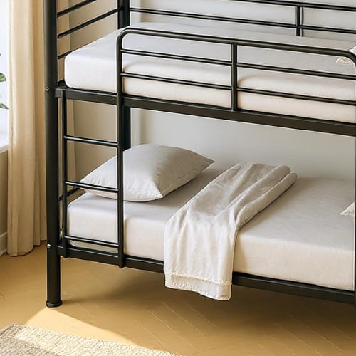 سرير فردي ثلاثي الطوابق مع سلم من موڤو كودا معدن ب...