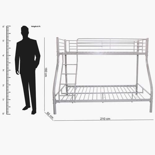 سرير بطابقين توين لون أبيض من فانيلا مقاس 90x200 س...