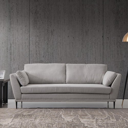 طقم كنب دِلفيورا قطعتين قماش لون رمادي فاتح بارجل...