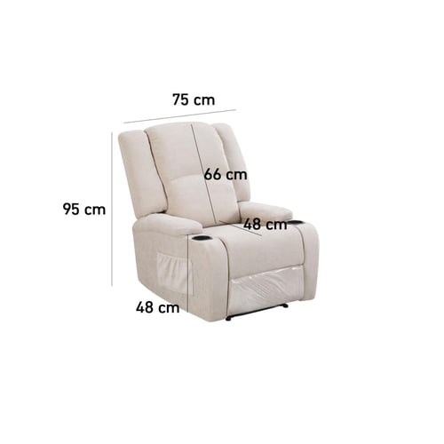 كرسي استرخاء ثابت بيانكا قماش شانيل لون بيج مقعد و...