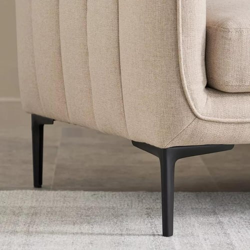 كنبة فيلينسيا 3 مقاعد مع وسادتين قماش لون بيج بارج...