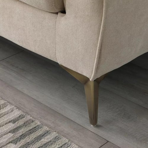 كنبة آريا مقعدين مع وسادتين قماش مخملي لون بيج بار...