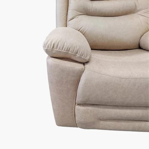 كرسي استرخاء فورما من الجلد الصناعي لون بيج بمقعدي...