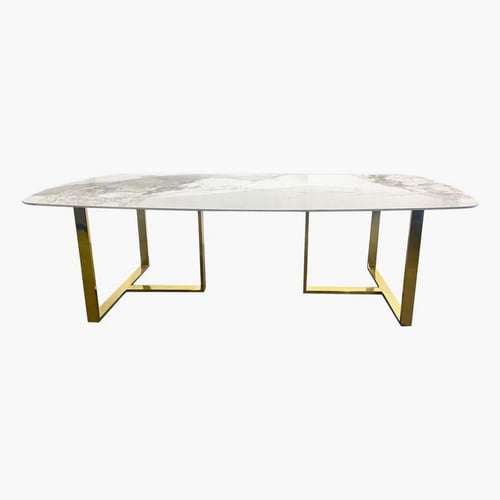 طقم سفرة فاخر 8 مقاعد بسطح من الحجر الملبد من أرتي...