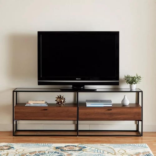 طاولة تلفزيون تشيشيليا 70 بوصة 1.6 متر بسطح زجاجي...