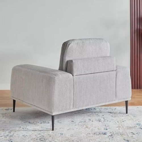 كنبة مفردة مونتارا قماش لون رمادي بارجل معدنية لون...