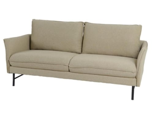 كنب بيزا مودرن 2 مقعد قماش بيج