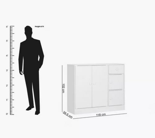 دولاب أطفال عصري 4 أبواب بدرج من فانيلا كودي