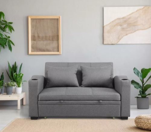 كنبة سرير ثنائية مع 2 حامل أكواب ومنفذ يو إس بي من...