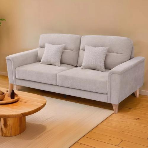 كنبة فيورنا 3 مقاعد مع 2 وسادة قماش لون رمادي فاتح...