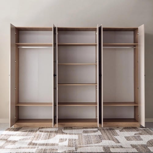 دولاب ملابس مدريد خشب 6 أبواب مع مرايا مقاس 216x60...