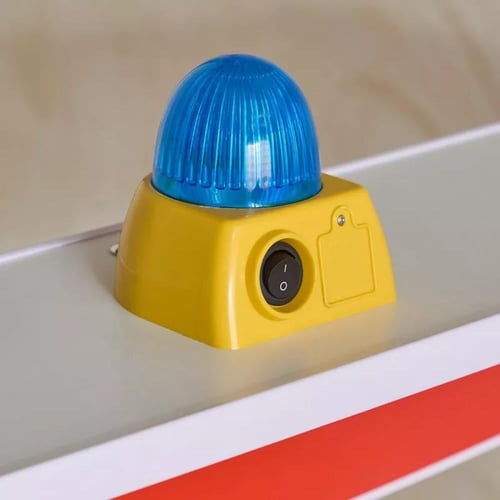 سرير أطفال فردي خشب هندسي احمر بتصميم شاحنة إطفاء...