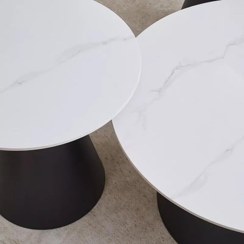 طقم طاولات قهوة سوريلّيا 5 قطع من سطح الحجر المتلب...