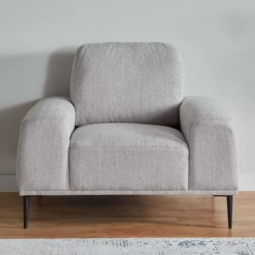 كنبة مفردة مونتارا قماش لون رمادي بارجل معدنية لون...