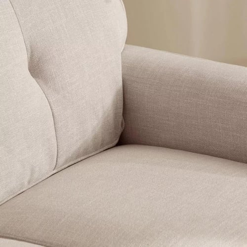 كنبة نيرولا مقعدين قماش لون بيج بارجل بلاستيك ميتن...