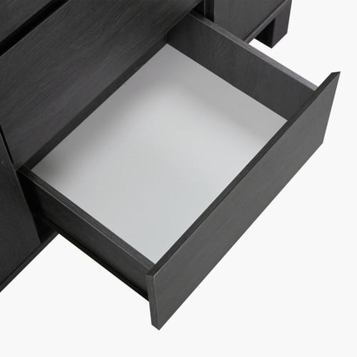 طقم طاولة سفرة بتصميم A خشب هندسي مع 6 كراسي قماش...