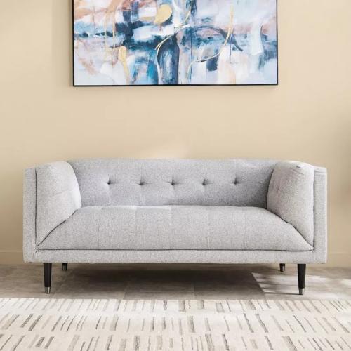 كنبة كاليستا بـمقعدين قماش بوكيله لون رمادي و رماد...