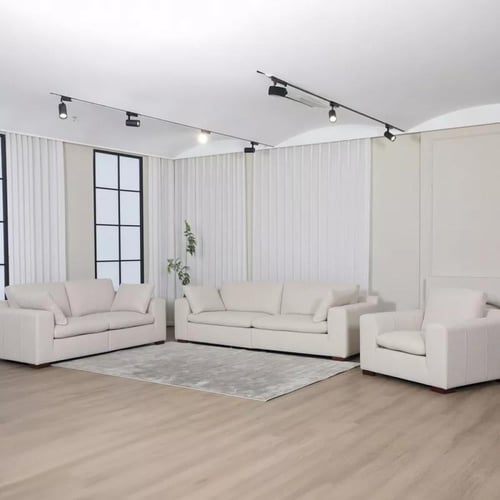 كنبة دوريڤا بـ3 مقاعد مع وسادتين للذراعين قماش لون...